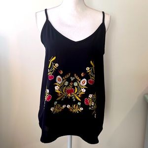 Boho flowy black tank top
